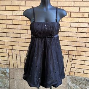 Vintage Jessica McClintock Gunne Sax black bubble mini dress Size 3